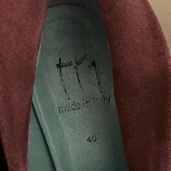 ❤️🔥❤️🔥 Thierry Rabotin Narrow Stamped Purple Suede Slip On Heeled Shoes - Picture 4 of 10